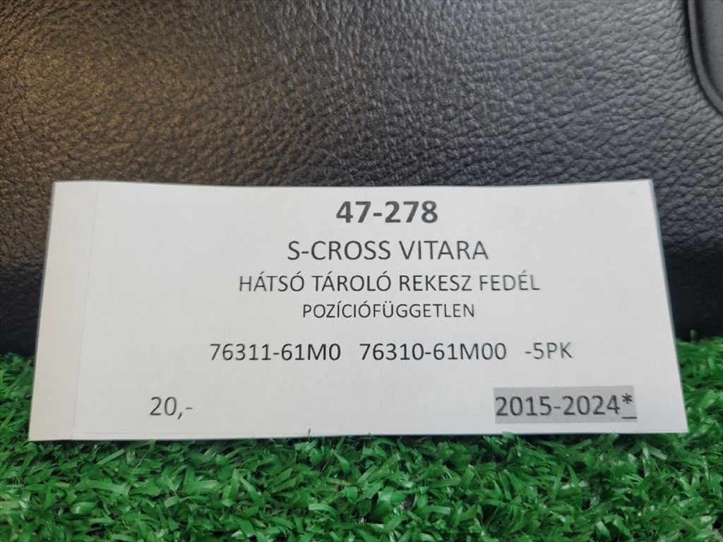 SUZUKI S-CROSS Jobb hátsó Tároló Rekesz Fedél 7631161M0 7631061m00 5. kép