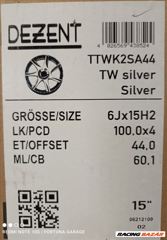4x100 15" Dezent TW új alufelni garnitúra 3. kép