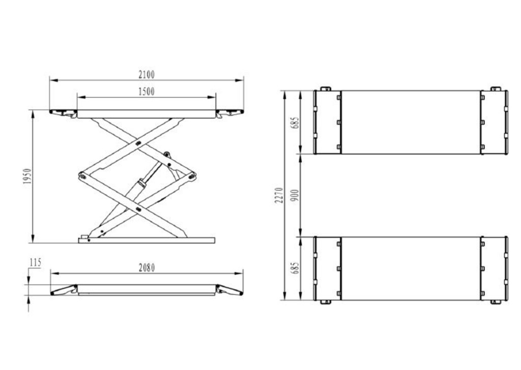 Ollós emelő, talajra helyezhető, 4 t 5. kép