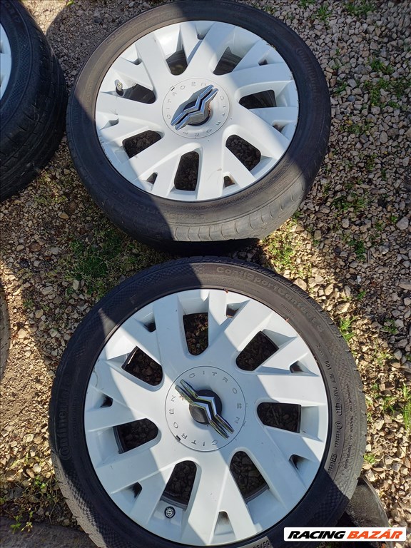 Citroen C4 Cupe 4x108-as 16.5x7" fehér (gyári felni) alufelni, 205/50R17 Continental nyári gumi sxx2 2. kép