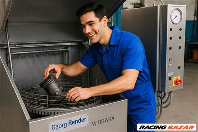 Georg Render Model W115 WKA ipari, kosaras alkatrész mosó gép, Szériaszám: 14/143/DAAVNAFDSPÖA 