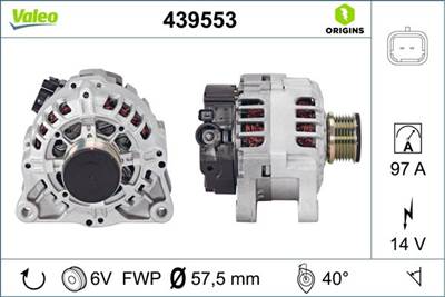 generátor VALEO 439553 for CITROËN, PEUGEOT, FIAT
