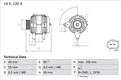 generátor BOSCH 0 986 042 810 for VW, AUDI, SEAT, SKODA