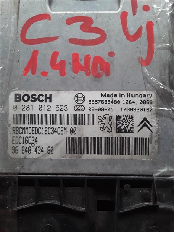 Citroen C3 1.4 HDI Motorvezérlő Szett 9664843480 2. kép