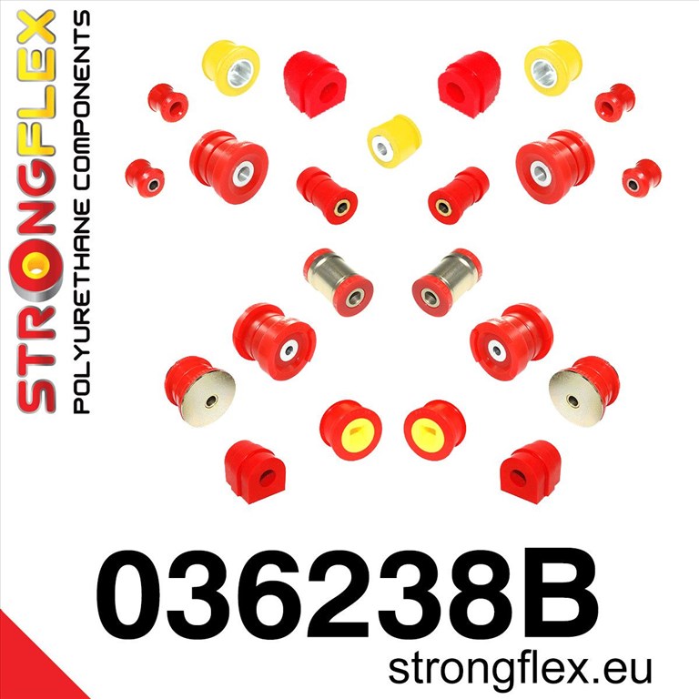 Strongflex Teljes felfüggesztés szilent készlet SPORT BMW E46 M3 piros 1. kép