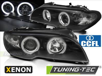 BMW E46 04.03-06 COUPE CABRIO ANGEL EYES CCFL XENON BLACK Tuning-Tec Fényszóró