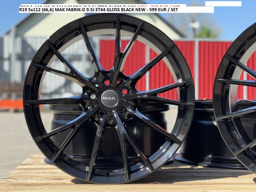 R19 5x112 (66,6) MAK FABRIK-D 9.5J ET44 GLOSS BLACK NEW új alufelni felnik felnik alufelnik  2. kép