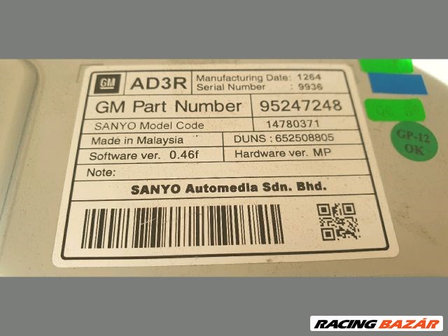 Opel Zafira C, Opel Astra J, Opel Meriva B, Opel Mokka, Opel Insignia A Kijelző AD3R 95247248 3. kép