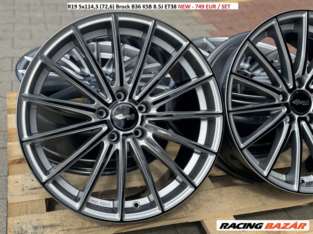 R19 5x114,3 (72,6) Brock B36 KSB 8.5J ET38 új alufelnik felnik 19" 1. kép