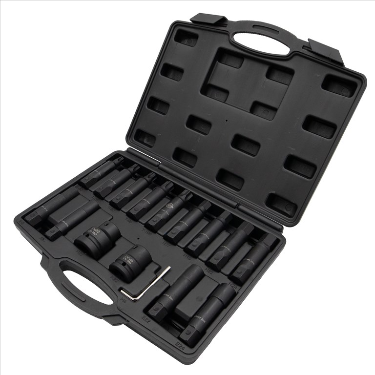 Lincos Hex, Torx, E-profil ütvecsavarozó dugókulcs és bit készlet, 16db - MG93259 1. kép