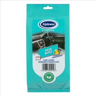 Műszerfalápoló- és tisztító kendő, citrom illatú 25db-os, Triplewax Panel Wipes