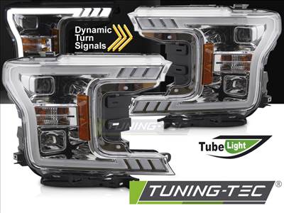 FORD F150 MK13 17-20 Króm TUBE LIGHT Fényszóró