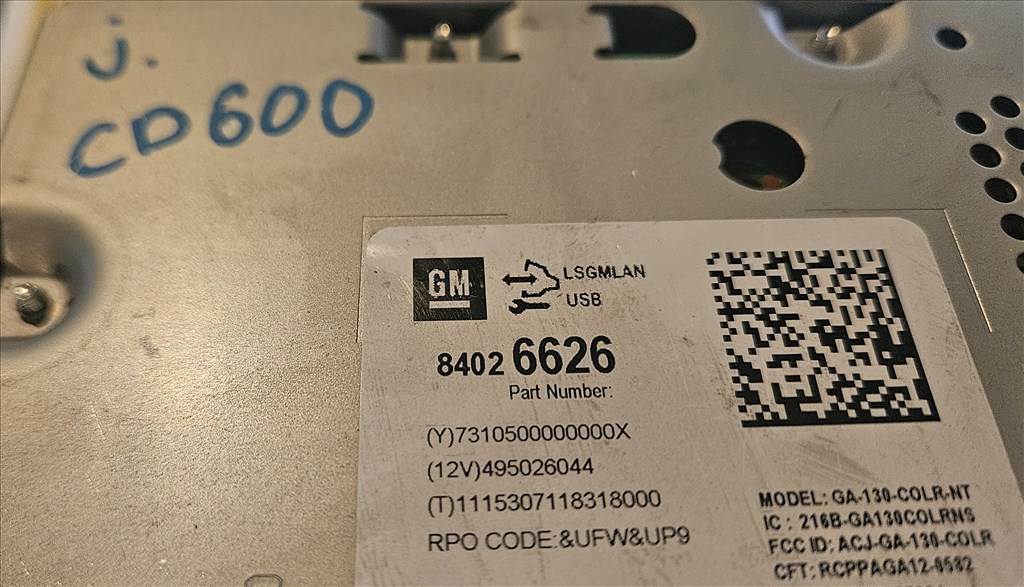 Opel Astra J, Opel Zafira C, Opel Meriva B, Opel Mokka Navigáció CD600 84026626 3. kép