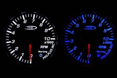 PRO RACING GAUGE 52mm  - Fordulatszám mérő 10000 RPM Kék&FEHÉR