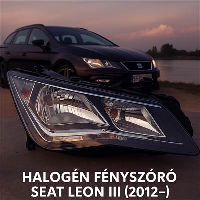 Seat Leon III. jobb első halogén fényszóró utángyártott - egyező Új  2014825052 5F1941006