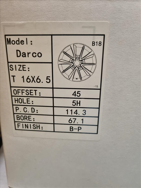  5x114.3 lyukosztású 6,5JJ 16" új Silverline alufelni 3. kép