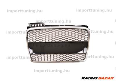 Audi A4 B7 2004-2008 Króm és Fényes Fekete hűtőrács 
