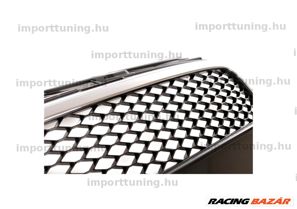Audi A4 B7 2004-2008 Króm és Fényes Fekete hűtőrács  3. kép