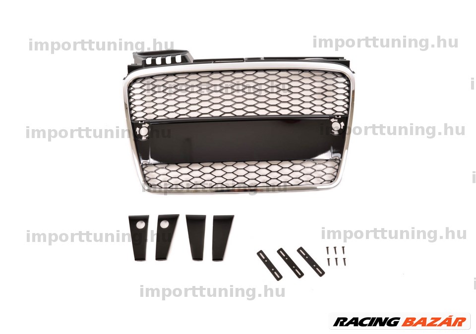 Audi A4 B7 2004-2008 Króm és Fényes Fekete hűtőrács  4. kép