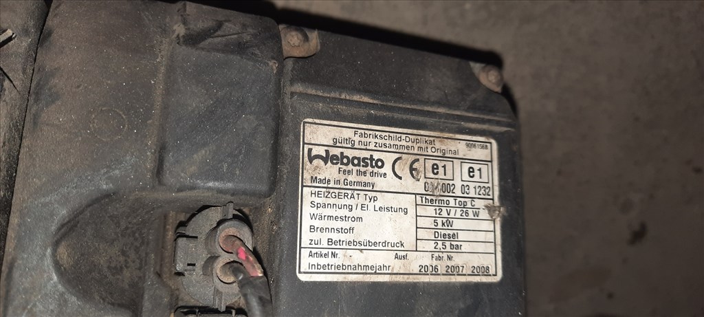 Mazda 6 Gh Webasto állófűtés  2. kép