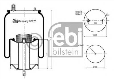 FEBI BILSTEIN 35675 - Légrugó rugótömb RENAULT TRUCKS VOLVO
