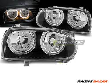 VW GOLF 3 09.91-08.97 ANGEL EYES Fekete Első lámpa