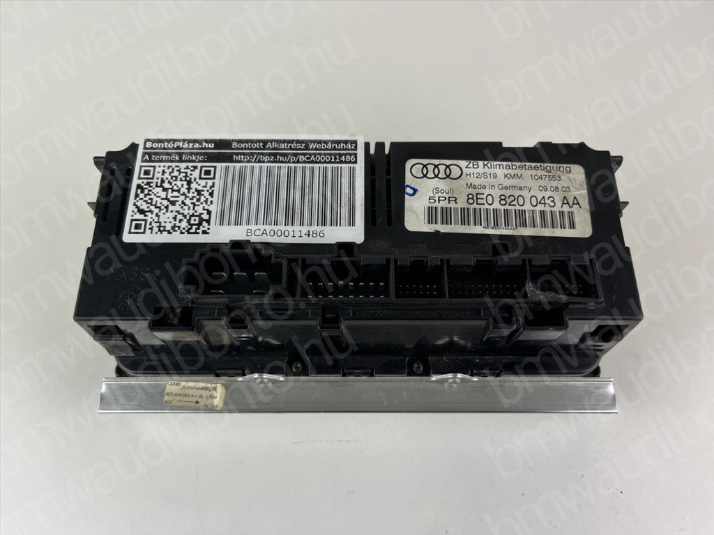 AUDI A4 B7 (8EC) Fűtéskapcsoló egység/modul (digit klímás) (8E0820043AA) 3. kép