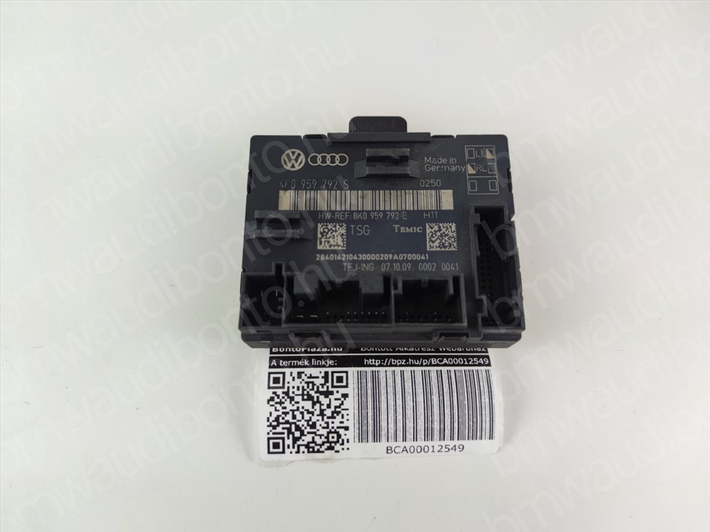 AUDI A6 C6 (4F2) Jobb első ajtó vezérlőegység/modul (4F0959792S) 3. kép