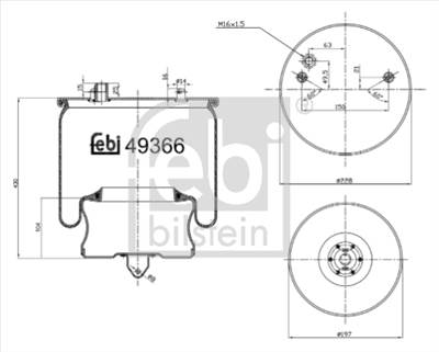 FEBI BILSTEIN 49366 - Légrugó rugótömb VOLVO