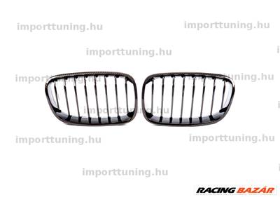 BMW 1 F20 F21 2011-2015 Single Line Karbon hatású Hűtőrács
