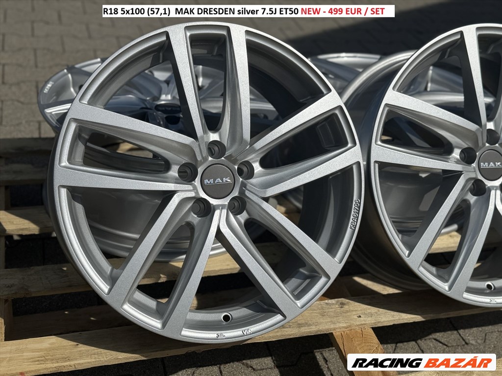  R18 5x100 (57,1)  MAK DRESDEN silver 7.5J ET50 új felnik alufelnik 1. kép
