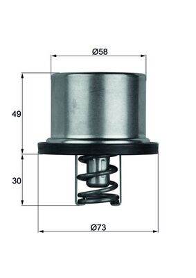 MAHLE THD 1 82 - termosztát, hűtőfolyadék DAF DAIHATSU PORSCHE RENAULT TRUCKS SUBARU VOLVO