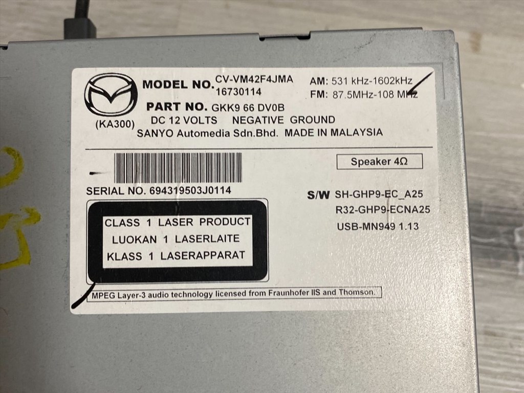 MAZDA 6 Kombi GJ, GH Rádió / CD 2. kép