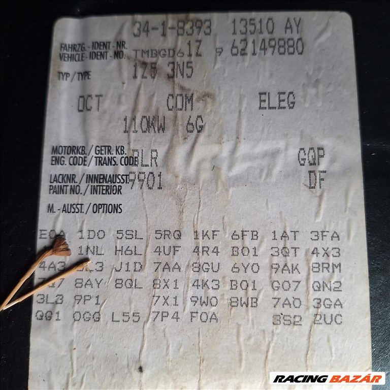 Skoda Octavia II bontott alkatrészei 6. kép