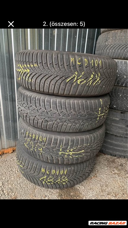  5x112 lyukosztású 16" használt lemezfelni, rajta 195/65 használt Hankook gumi  2. kép