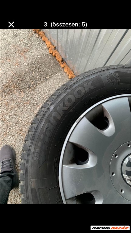  5x112 lyukosztású 16" használt lemezfelni, rajta 195/65 használt Hankook gumi  3. kép