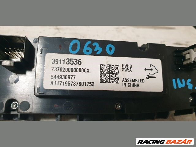Opel Insignia B Fűtéskapcsoló DIGITKLÍMÁS  39113536 3. kép