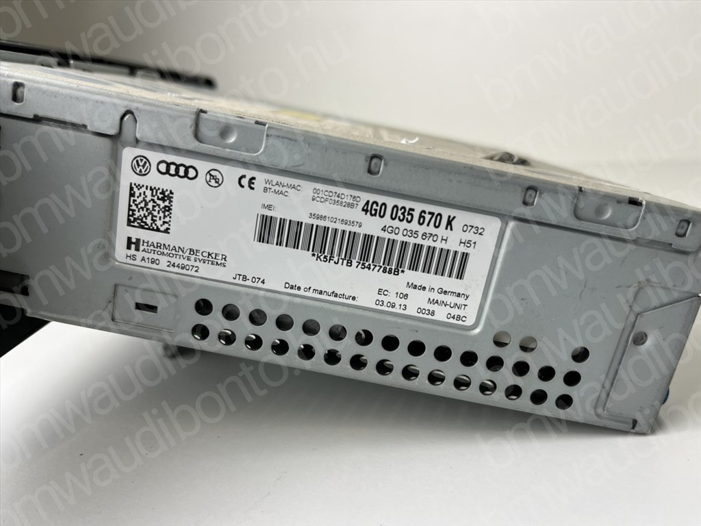 AUDI A6 C7 (4G2, 4GC) Navigáció vezérlőegység/modul (4G0035670K) 2. kép