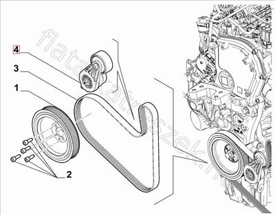 Hosszbordásszíj feszítő kpl. -  - 46356850 -  - FIAT eredeti Eredeti új 46356850