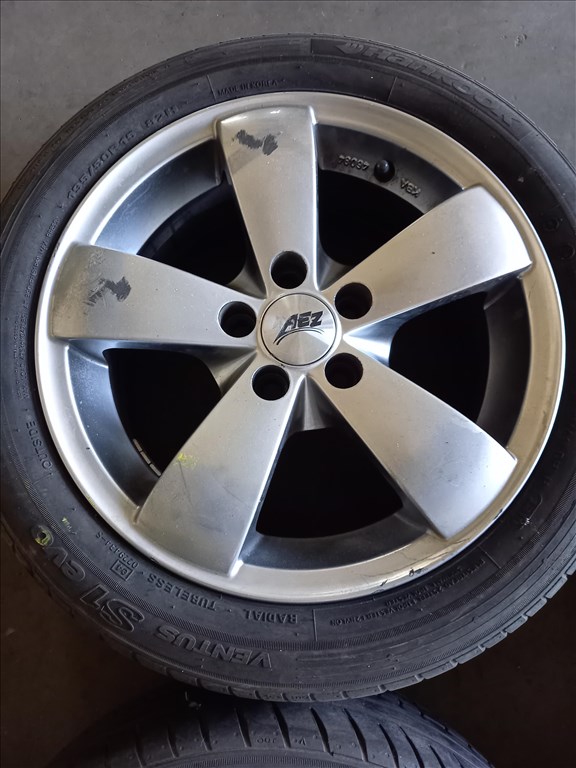 Vw Skoda seat 5x100-as 6.5x15 használt Aez alufelni,195/50R15 haszn Hankook nyári gumi sxx4 3. kép