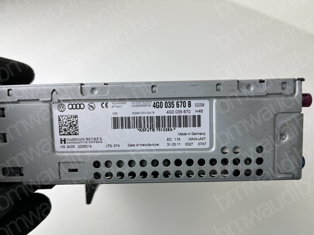 AUDI A6 C7 (4G2, 4GC) Navigáció vezérlőegység/modul (4G0035670B) 2. kép