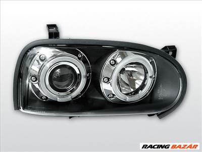 VW GOLF 3 09.91-08.97 ANGEL EYES Fekete első lámpa