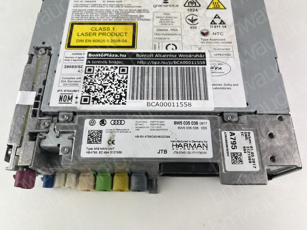 AUDI A4 B9 (8W2, 8WC) Navigációs fejegység (8W5035036) 3. kép