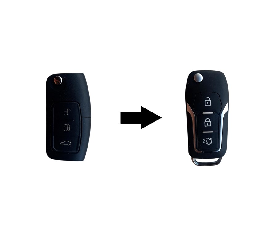 Ford Focus Mondeo Fiesta Kuga Galaxy C-Max B-Max S-MAX Fusion kulcs módosított bicskakulcs átalakító 1. kép