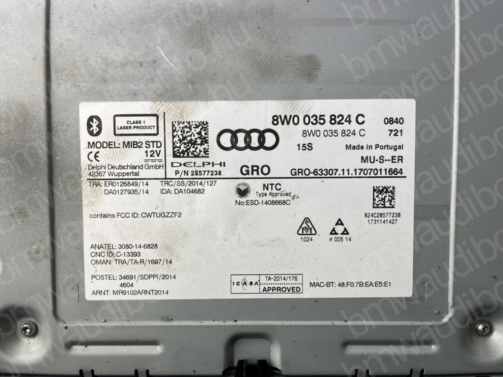 AUDI A4 B9 (8W2, 8WC) Navigáció vezérlőegység/modul (8W0035824C) 2. kép