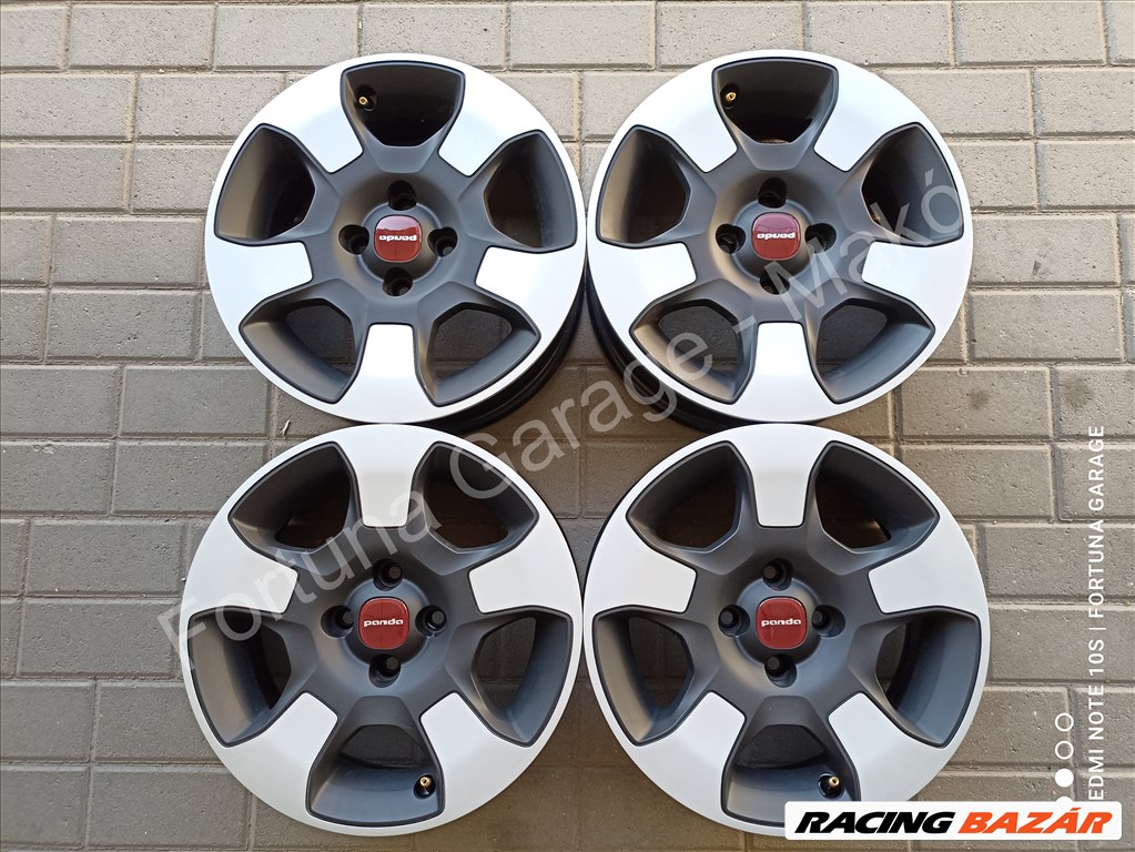 4x98 15" Fiat új lemezfelni garnitúra dísztárcsával 1. kép