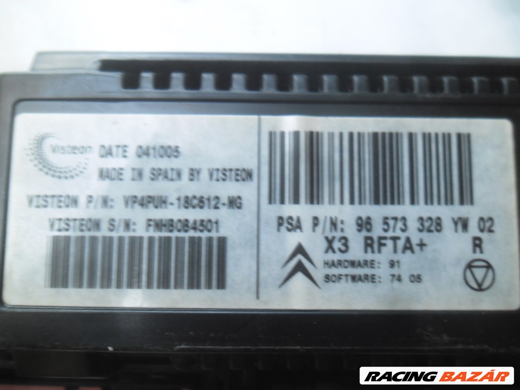 Citroën C5 I fűtéskapcsoló klímavezérlő / 04.09- 96573328 2. kép