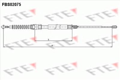 FTE FBS02075 - Kézifék bowden AUDI SEAT SKODA VW