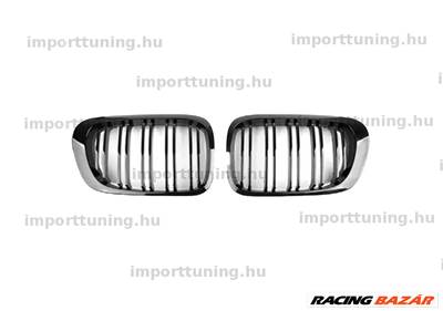 BMW 3 E46 1999-2003 Dual Line Fényes Fekete hűtőrács 