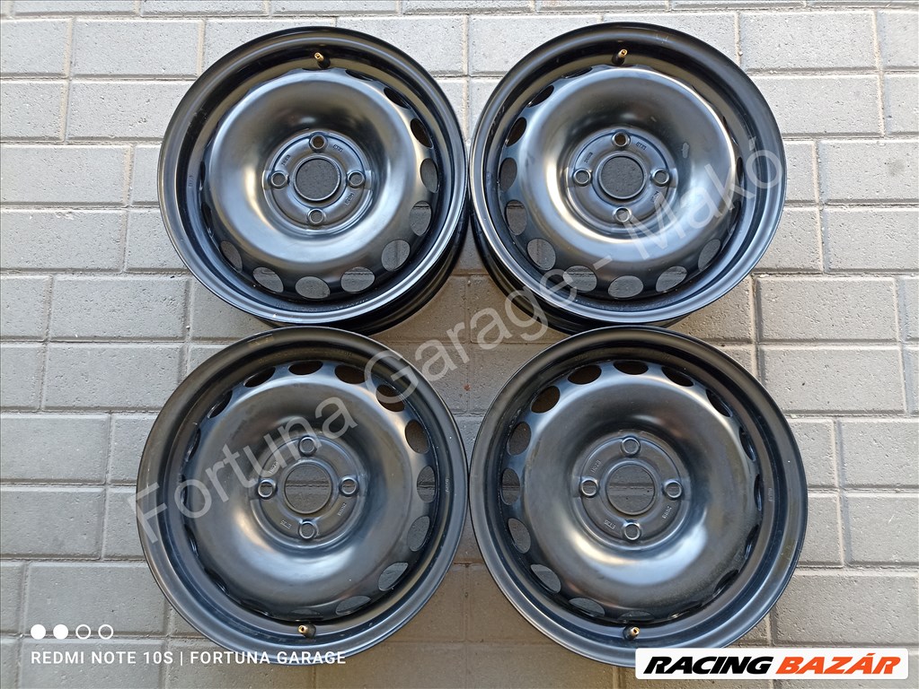 4x100 14" Toyota / Citroen / Peugeot újszerű lemezfelni garnitúra (639) 1. kép